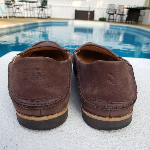 EUC OluKai brown suede moccasin loafers - Picture 2 of 10